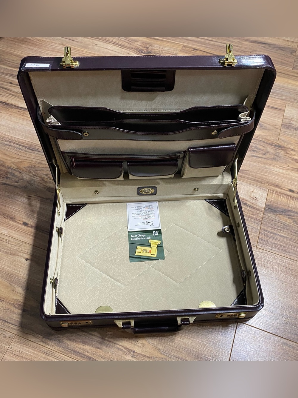 Men’s Vintage Like New Genuine Top Grain Leather Brief Case with Locks